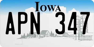 IA license plate APN347