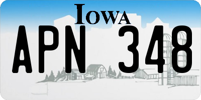 IA license plate APN348