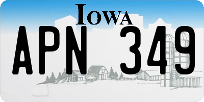 IA license plate APN349