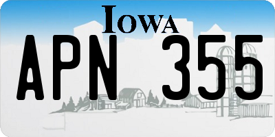 IA license plate APN355