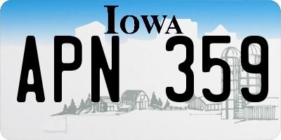 IA license plate APN359