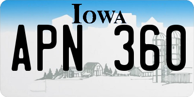 IA license plate APN360