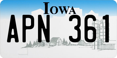 IA license plate APN361