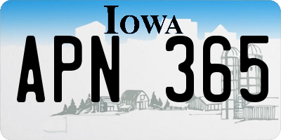 IA license plate APN365