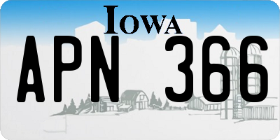IA license plate APN366