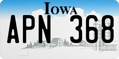 IA license plate APN368