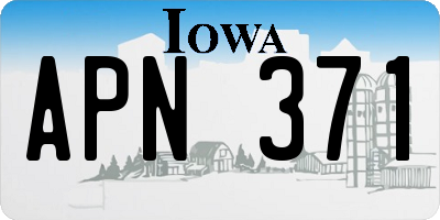 IA license plate APN371