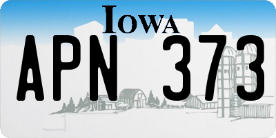 IA license plate APN373