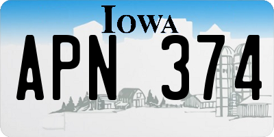 IA license plate APN374