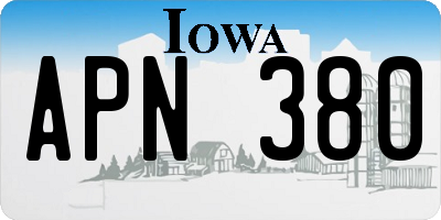 IA license plate APN380