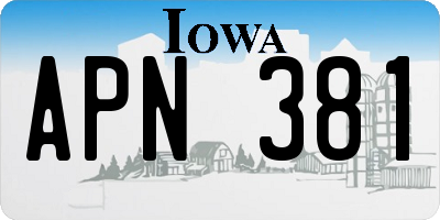 IA license plate APN381