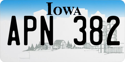 IA license plate APN382
