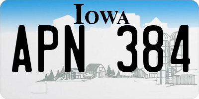 IA license plate APN384