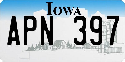 IA license plate APN397