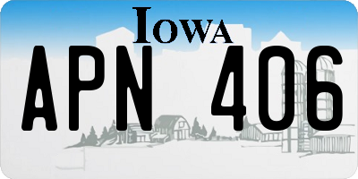 IA license plate APN406