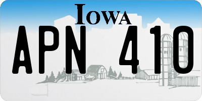 IA license plate APN410