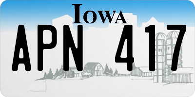 IA license plate APN417