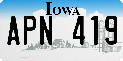 IA license plate APN419