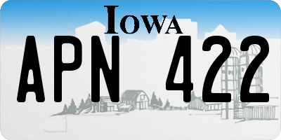 IA license plate APN422