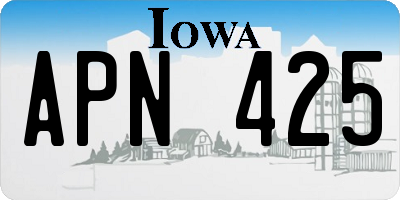 IA license plate APN425