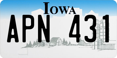 IA license plate APN431