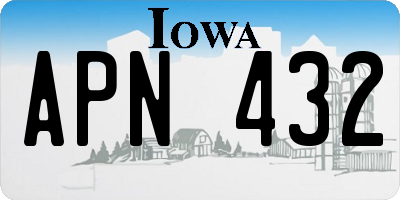 IA license plate APN432