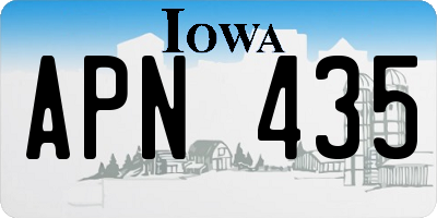 IA license plate APN435