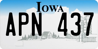 IA license plate APN437