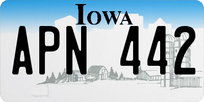 IA license plate APN442