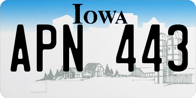 IA license plate APN443