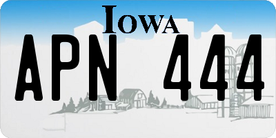 IA license plate APN444