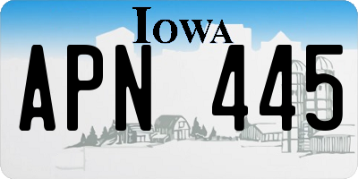 IA license plate APN445