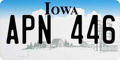 IA license plate APN446