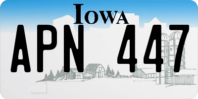 IA license plate APN447