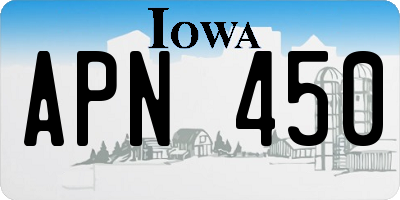 IA license plate APN450