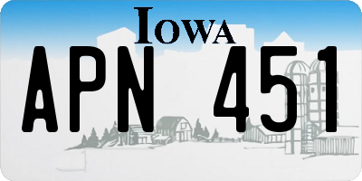 IA license plate APN451