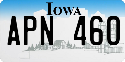 IA license plate APN460