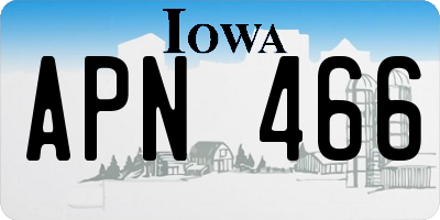 IA license plate APN466