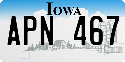 IA license plate APN467