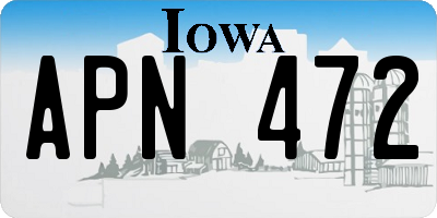 IA license plate APN472