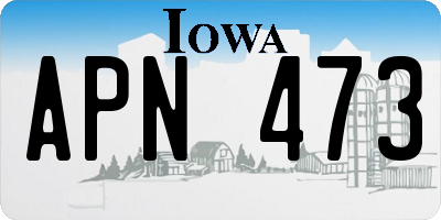 IA license plate APN473