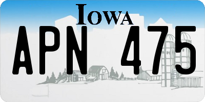 IA license plate APN475