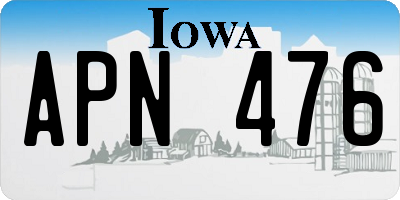 IA license plate APN476