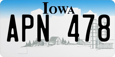 IA license plate APN478