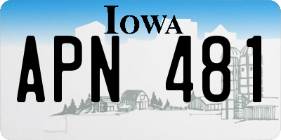 IA license plate APN481