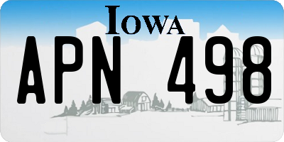 IA license plate APN498