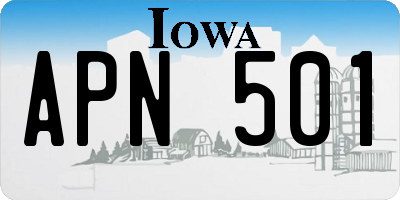IA license plate APN501