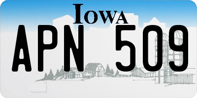 IA license plate APN509