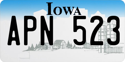 IA license plate APN523