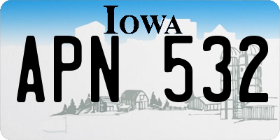 IA license plate APN532